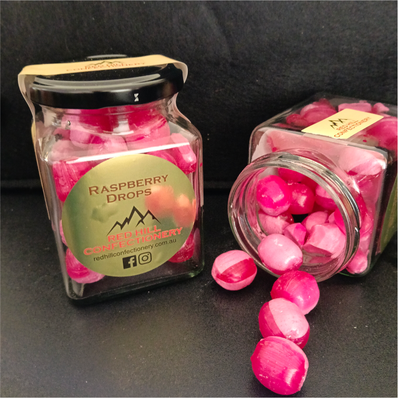 Raspberry Drops Boiled Lollies 200g
